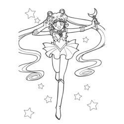 Dessin à colorier: Sailor Moon (Dessins Animés) #50308 - Coloriages à Imprimer Gratuits