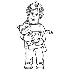 Dessin à colorier: Sam le Pompier (Dessins Animés) #39765 - Coloriages à Imprimer Gratuits