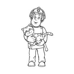 Dessin à colorier: Sam le Pompier (Dessins Animés) #39843 - Coloriages à Imprimer Gratuits