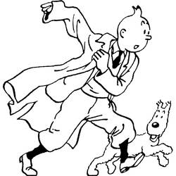 Dessin à colorier: Tintin (Dessins Animés) #25713 - Coloriages à Imprimer Gratuits