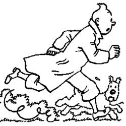 Dessin à colorier: Tintin (Dessins Animés) #25714 - Coloriages à Imprimer Gratuits