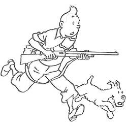Dessin à colorier: Tintin (Dessins Animés) #25754 - Coloriages à Imprimer Gratuits