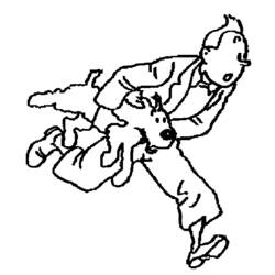 Dessin à colorier: Tintin (Dessins Animés) #25767 - Coloriages à Imprimer Gratuits