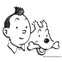 Dessin à colorier: Tintin (Dessins Animés) #25779 - Coloriages à Imprimer Gratuits