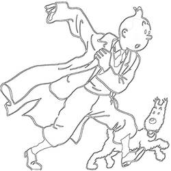 Dessin à colorier: Tintin (Dessins Animés) #25814 - Coloriages à Imprimer Gratuits