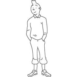 Dessin à colorier: Tintin (Dessins Animés) #25824 - Coloriages à Imprimer Gratuits