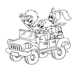 Dessin à colorier: Woody Woodpecker (Dessins Animés) #28410 - Coloriages à Imprimer Gratuits