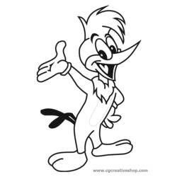 Dessin à colorier: Woody Woodpecker (Dessins Animés) #28538 - Coloriages à Imprimer Gratuits