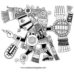Dessin à colorier: Mythologie Aztèque (Dieux et Déesses) #111535 - Coloriages à Imprimer Gratuits