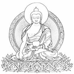 Dessin à colorier: Mythologie Hindou: Bouddha (Dieux et Déesses) #89505 - Coloriages à Imprimer Gratuits