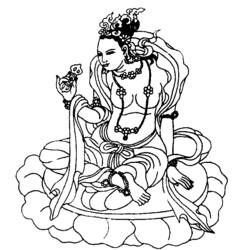Dessin à colorier: Mythologie Hindou: Bouddha (Dieux et Déesses) #89513 - Coloriages à Imprimer Gratuits