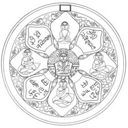 Dessin à colorier: Mythologie Hindou: Bouddha (Dieux et Déesses) #89517 - Coloriages à Imprimer Gratuits