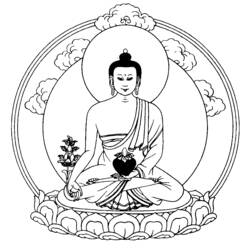 Dessin à colorier: Mythologie Hindou: Bouddha (Dieux et Déesses) #89522 - Coloriages à Imprimer Gratuits