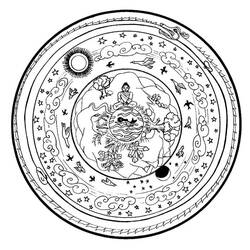 Dessin à colorier: Mythologie Hindou: Bouddha (Dieux et Déesses) #89539 - Coloriages à Imprimer Gratuits