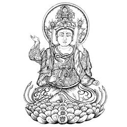 Dessin à colorier: Mythologie Hindou: Bouddha (Dieux et Déesses) #89558 - Coloriages à Imprimer Gratuits