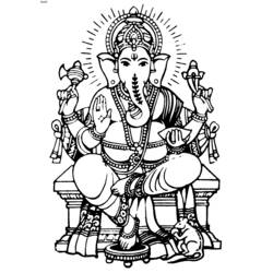 Dessin à colorier: Mythologie Hindou: Ganesh (Dieux et Déesses) #96854 - Coloriages à Imprimer Gratuits