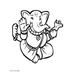 Dessin à colorier: Mythologie Hindou: Ganesh (Dieux et Déesses) #96855 - Coloriages à Imprimer Gratuits