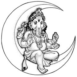 Dessin à colorier: Mythologie Hindou: Ganesh (Dieux et Déesses) #96857 - Coloriages à Imprimer Gratuits