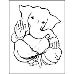 Dessin à colorier: Mythologie Hindou: Ganesh (Dieux et Déesses) #96859 - Coloriages à Imprimer Gratuits