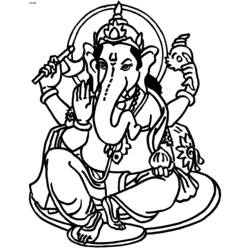 Dessin à colorier: Mythologie Hindou: Ganesh (Dieux et Déesses) #96860 - Coloriages à Imprimer Gratuits