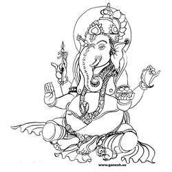 Dessin à colorier: Mythologie Hindou: Ganesh (Dieux et Déesses) #96861 - Coloriages à Imprimer Gratuits