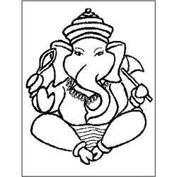 Dessin à colorier: Mythologie Hindou: Ganesh (Dieux et Déesses) #96863 - Coloriages à Imprimer Gratuits
