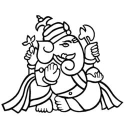 Dessin à colorier: Mythologie Hindou: Ganesh (Dieux et Déesses) #96867 - Coloriages à Imprimer Gratuits