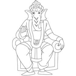 Dessin à colorier: Mythologie Hindou: Ganesh (Dieux et Déesses) #96868 - Coloriages à Imprimer Gratuits
