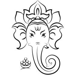 Dessin à colorier: Mythologie Hindou: Ganesh (Dieux et Déesses) #96874 - Coloriages à Imprimer Gratuits