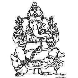 Dessin à colorier: Mythologie Hindou: Ganesh (Dieux et Déesses) #96878 - Coloriages à Imprimer Gratuits