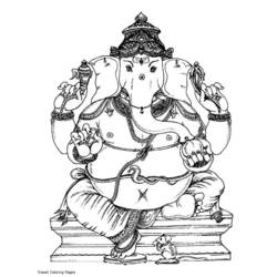 Dessin à colorier: Mythologie Hindou: Ganesh (Dieux et Déesses) #96897 - Coloriages à Imprimer Gratuits