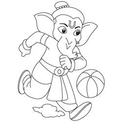 Dessin à colorier: Mythologie Hindou: Ganesh (Dieux et Déesses) #96913 - Coloriages à Imprimer Gratuits
