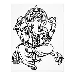Dessin à colorier: Mythologie Hindou: Ganesh (Dieux et Déesses) #96917 - Coloriages à Imprimer Gratuits