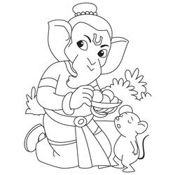 Dessin à colorier: Mythologie Hindou: Ganesh (Dieux et Déesses) #96922 - Coloriages à Imprimer Gratuits