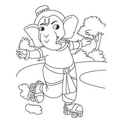 Dessin à colorier: Mythologie Hindou: Ganesh (Dieux et Déesses) #96930 - Coloriages à Imprimer Gratuits