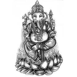 Dessin à colorier: Mythologie Hindou: Ganesh (Dieux et Déesses) #97043 - Coloriages à Imprimer Gratuits