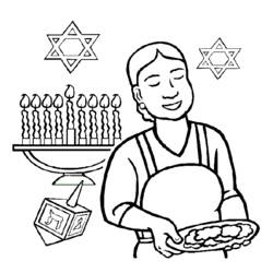 Dessin à colorier: Hanoucca (Fêtes et Occasions spéciales) #59610 - Coloriages à Imprimer Gratuits