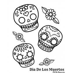 Dessin à colorier: Jour des Morts (Fêtes et Occasions spéciales) #60182 - Coloriages à Imprimer Gratuits