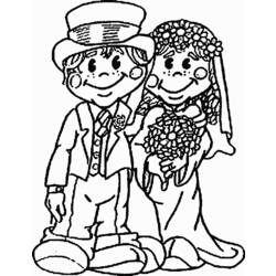 Dessin à colorier: Mariage (Fêtes et Occasions spéciales) #55973 - Coloriages à Imprimer Gratuits