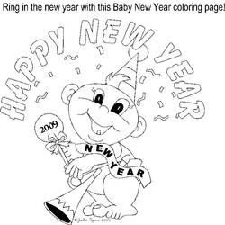 Dessin à colorier: Nouvel An (Fêtes et Occasions spéciales) #60763 - Coloriages à Imprimer Gratuits