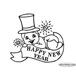 Dessin à colorier: Nouvel An (Fêtes et Occasions spéciales) #60924 - Coloriages à Imprimer Gratuits