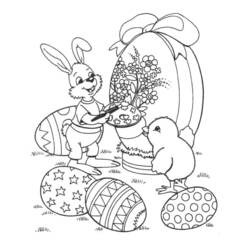 Dessin à colorier: Pâques (Fêtes et Occasions spéciales) #54716 - Coloriages à Imprimer Gratuits