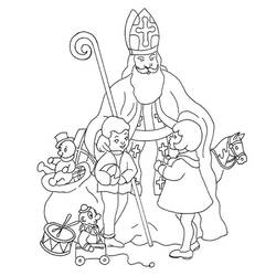 Dessin à colorier: Saint Nicolas (Fêtes et Occasions spéciales) #59080 - Coloriages à Imprimer Gratuits