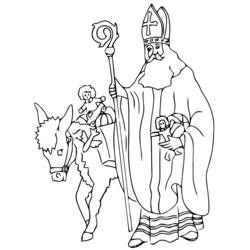 Dessin à colorier: Saint Nicolas (Fêtes et Occasions spéciales) #59101 - Coloriages à Imprimer Gratuits