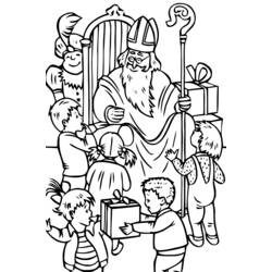 Dessin à colorier: Saint Nicolas (Fêtes et Occasions spéciales) #59107 - Coloriages à Imprimer Gratuits