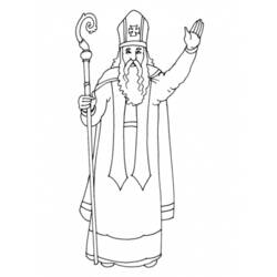 Dessin à colorier: Saint Nicolas (Fêtes et Occasions spéciales) #59127 - Coloriages à Imprimer Gratuits