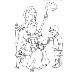 Dessin à colorier: Saint Nicolas (Fêtes et Occasions spéciales) #59157 - Coloriages à Imprimer Gratuits