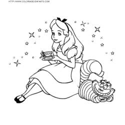 Dessin à colorier: Alice au pays des merveilles (Films d'animation) #127889 - Coloriages à Imprimer Gratuits