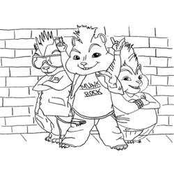 Dessin à colorier: Alvin et les Chipmunks (Films d'animation) #128251 - Coloriages à Imprimer Gratuits