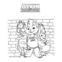 Dessin à colorier: Alvin et les Chipmunks (Films d'animation) #128263 - Coloriages à Imprimer Gratuits